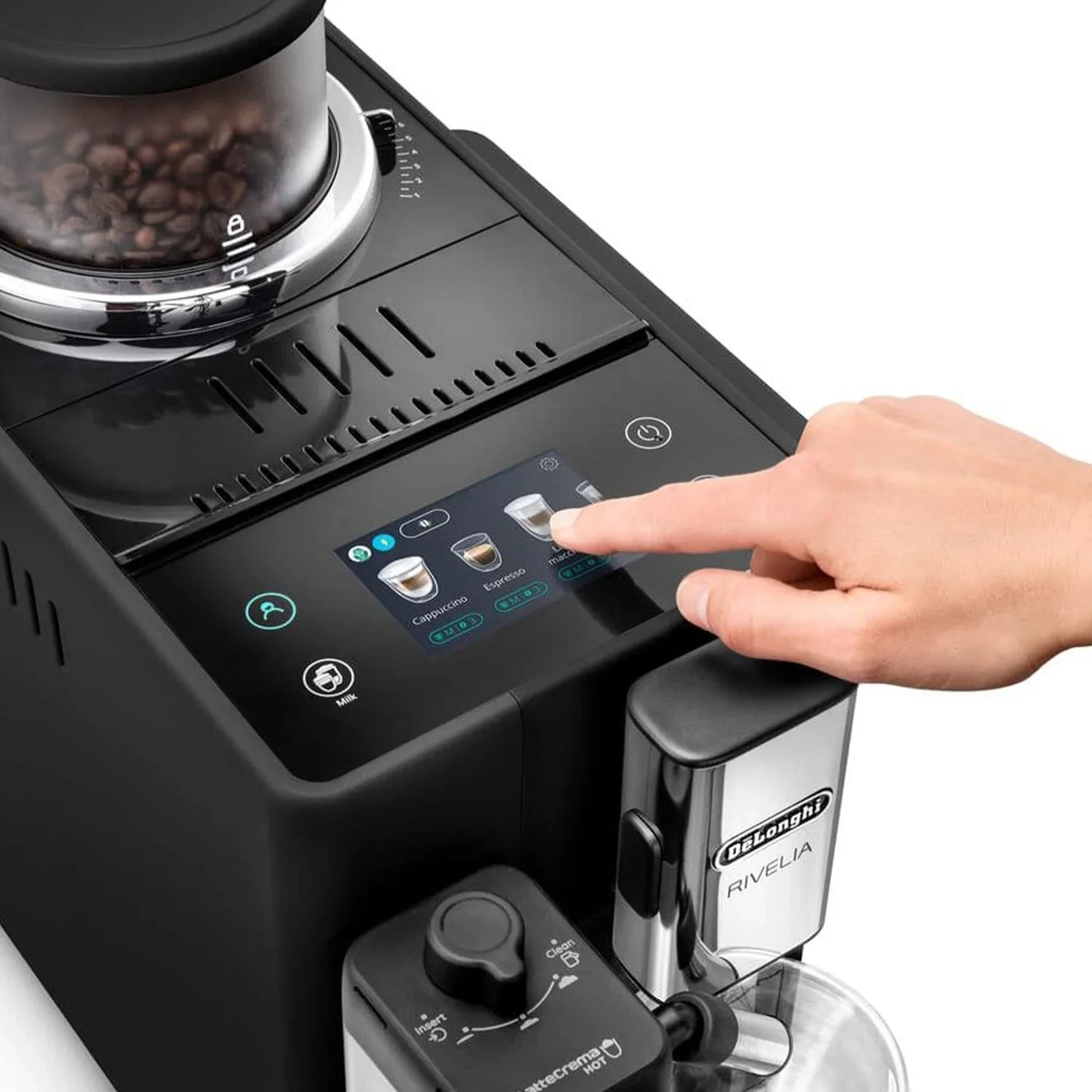 Delonghi Rivelia Automatic Espresso Machine with LatteCrema, Onyx Black #EXAM44055B