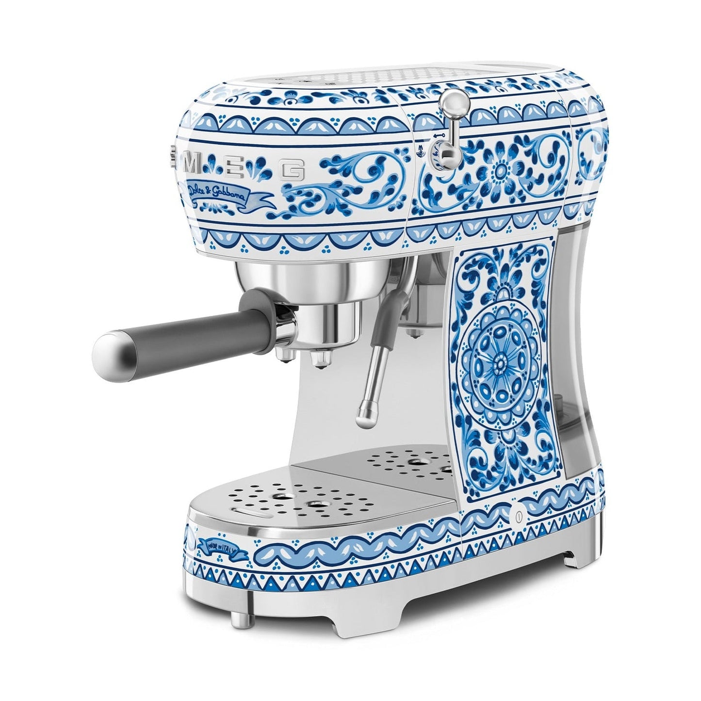Smeg Dolce&Gabbana Manual Espresso Coffee Machine #ECF02DGBUS - Blu Mediterraneo