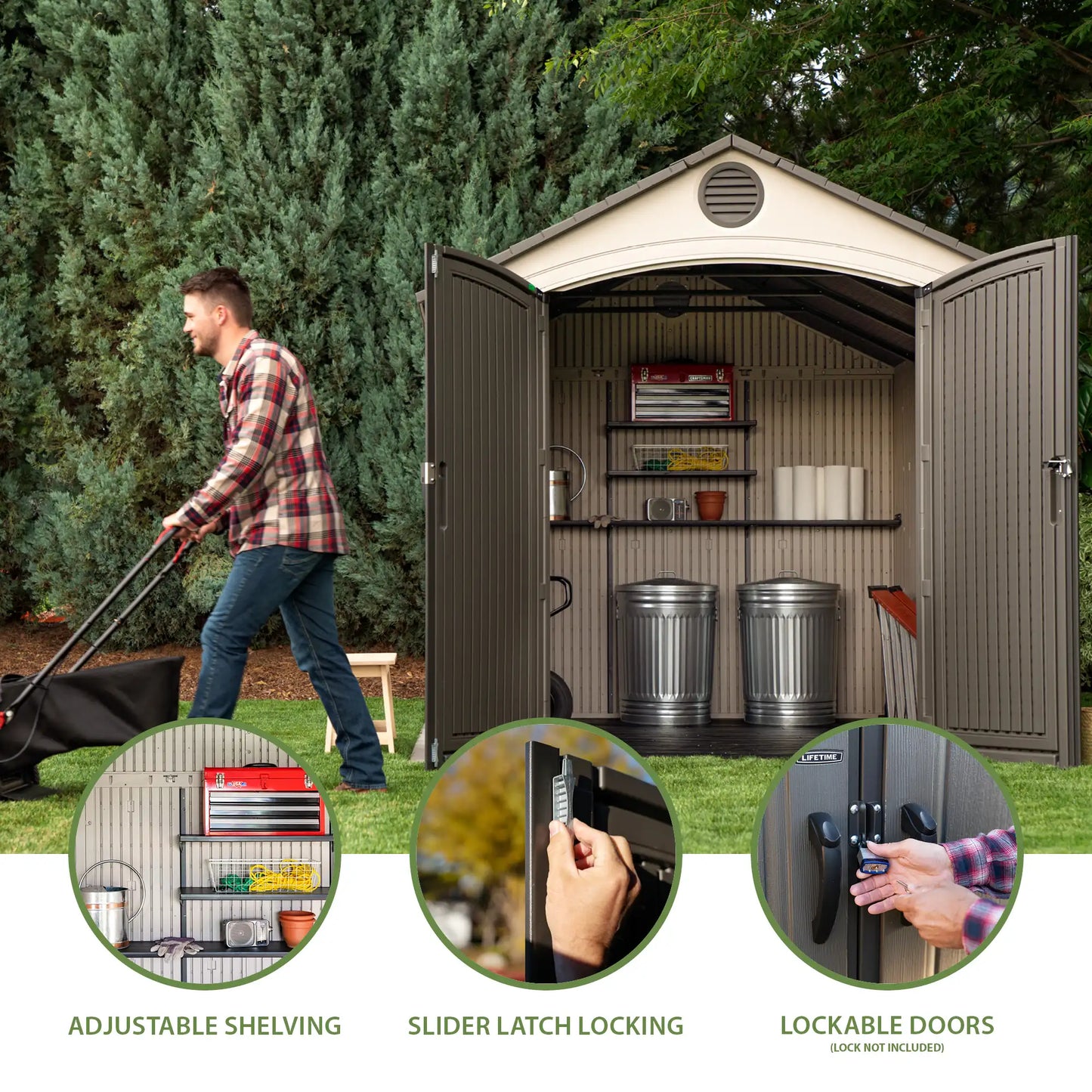 LIFETIME 8 FT. X 12.5 FT. OUTDOOR STORAGE SHED