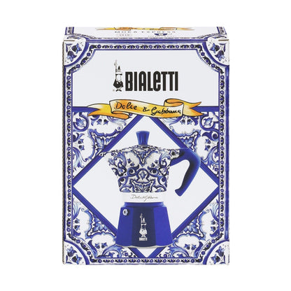 Bialetti Dolce&Gabbana Moka Express Espresso Maker Mediterranean Blue, 6 Cup