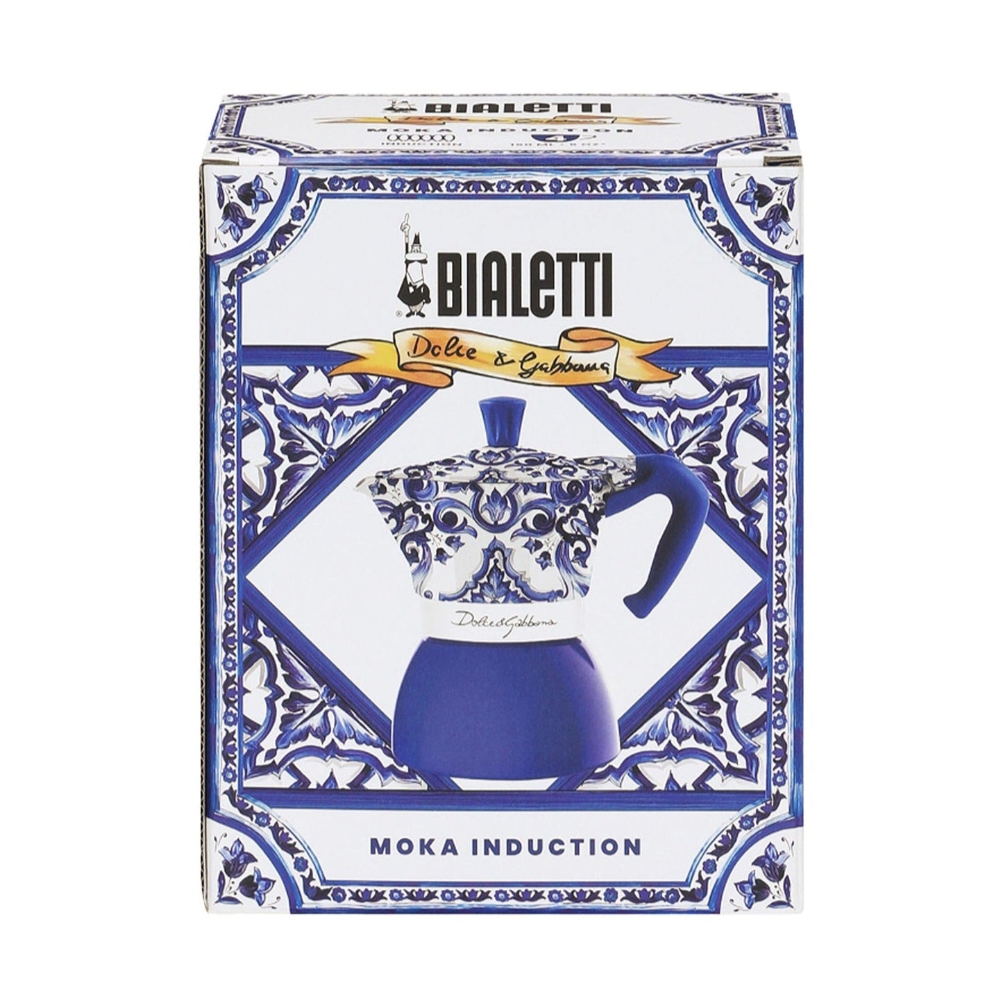 Bialetti Dolce&Gabbana Moka Induction 4 Cup Coffee Maker, Mediterranean Blue