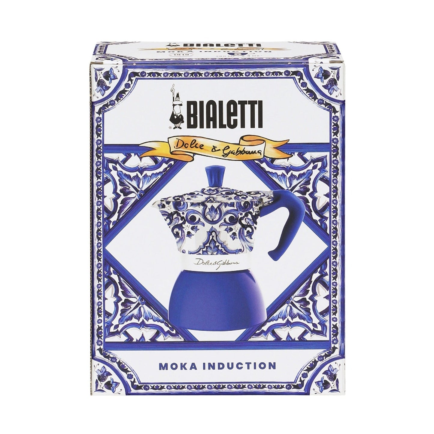 Bialetti Dolce&Gabbana Moka Induction 6 Cup Coffee Maker, Mediterranean Blue