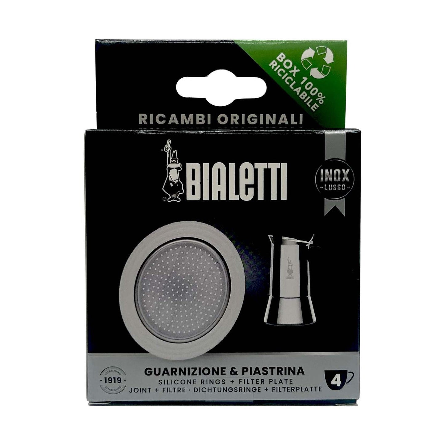 Bialetti SS 4 Cup Replacement Rubber Gasket/Filter#303440