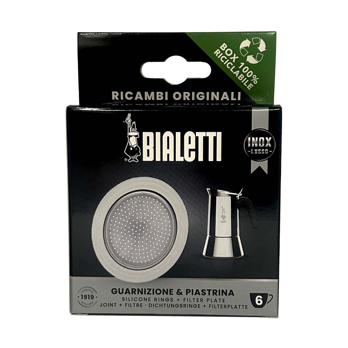 Bialetti SS 6 Cup Replacement Rubber Gasket/Filter#303443