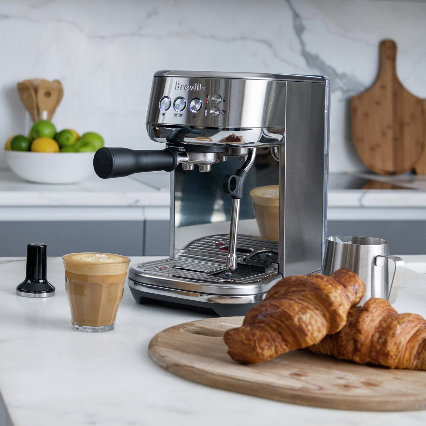 Breville Bambino Plus Automatic Espresso Machine, Stainless Steel #BES500BSS