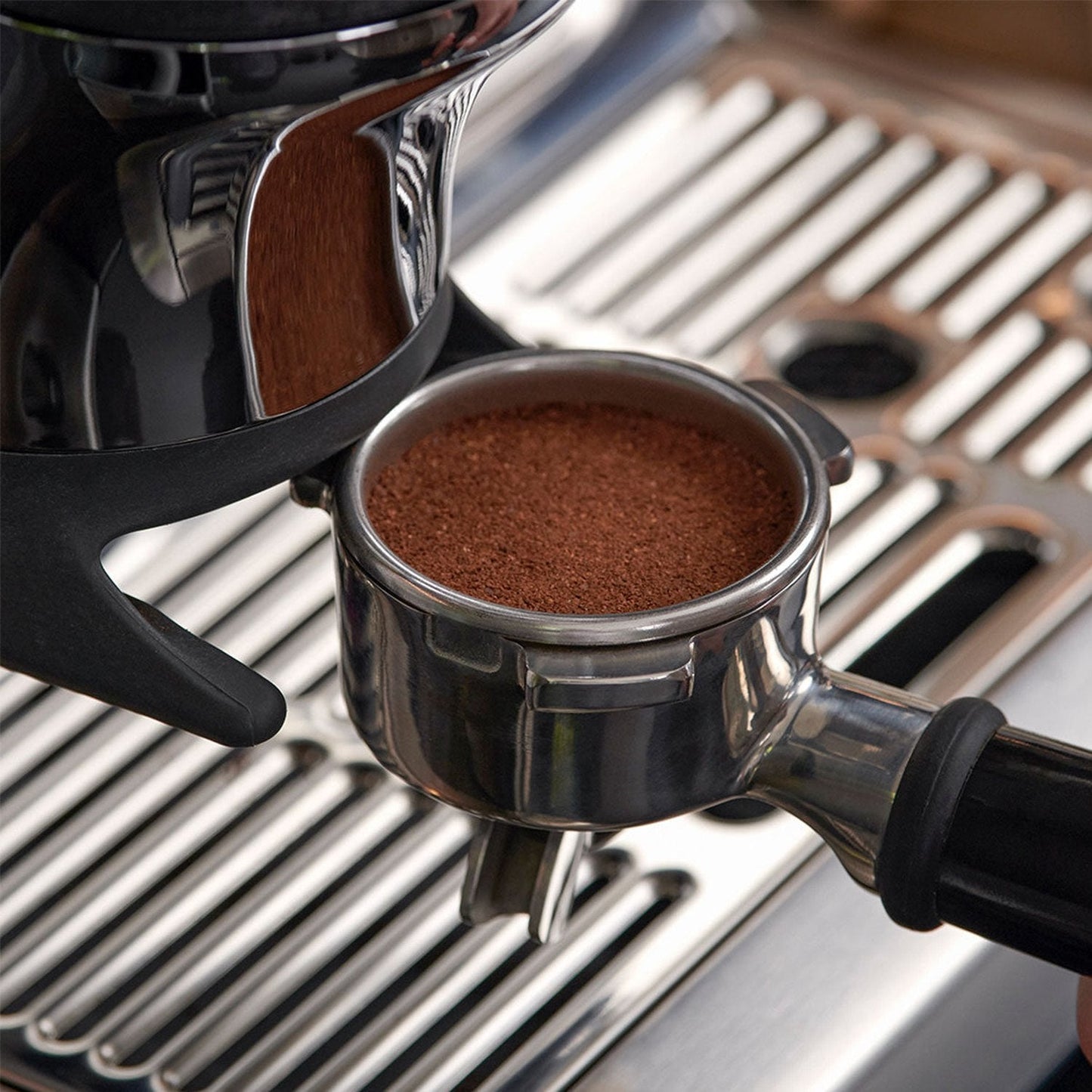 Breville Barista Express Impress Automatic Espresso Machine, Damson Blue #BES876DBL