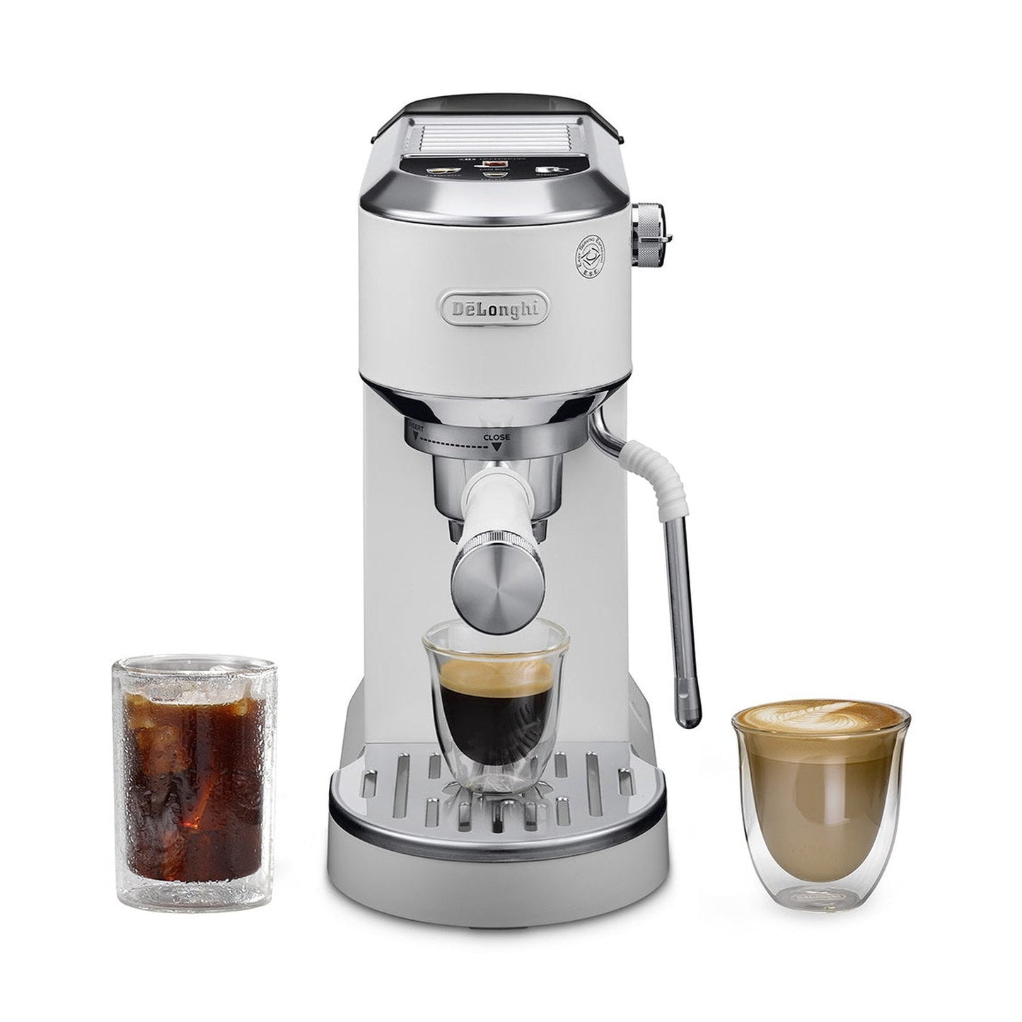 DeLonghi Dedica Duo Espresso Machine with Cold Brew, White #EC890WI