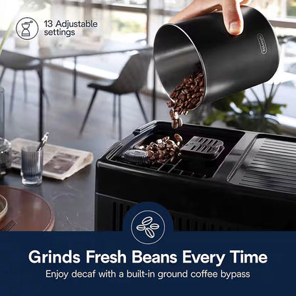 Delonghi Dinamica Plus Silver Automatic Espresso Machine #ECAM38085SB
