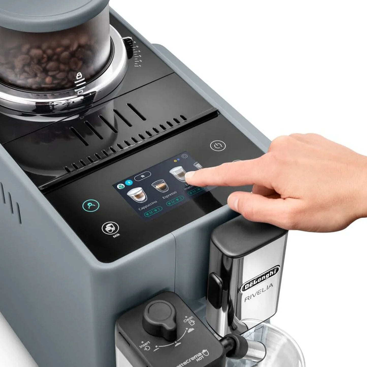 Delonghi Rivelia Automatic Espresso Machine with LatteCrema, Grey #EXAM44055G