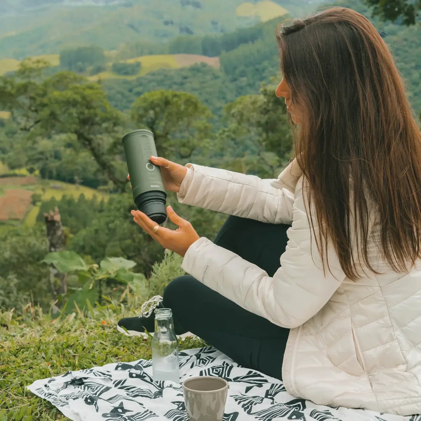 OutIn Nano Portable Electric Espresso Machine, Forest Green