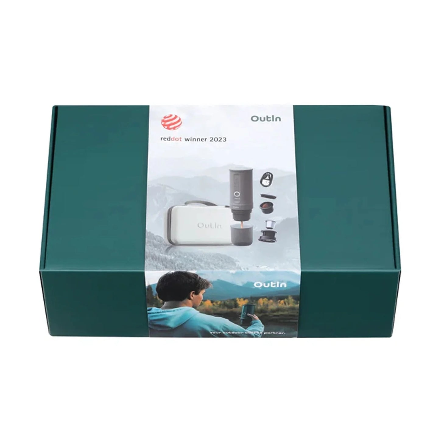 OutIn Nano Portable Electric Espro Travel Kit, Forest Green