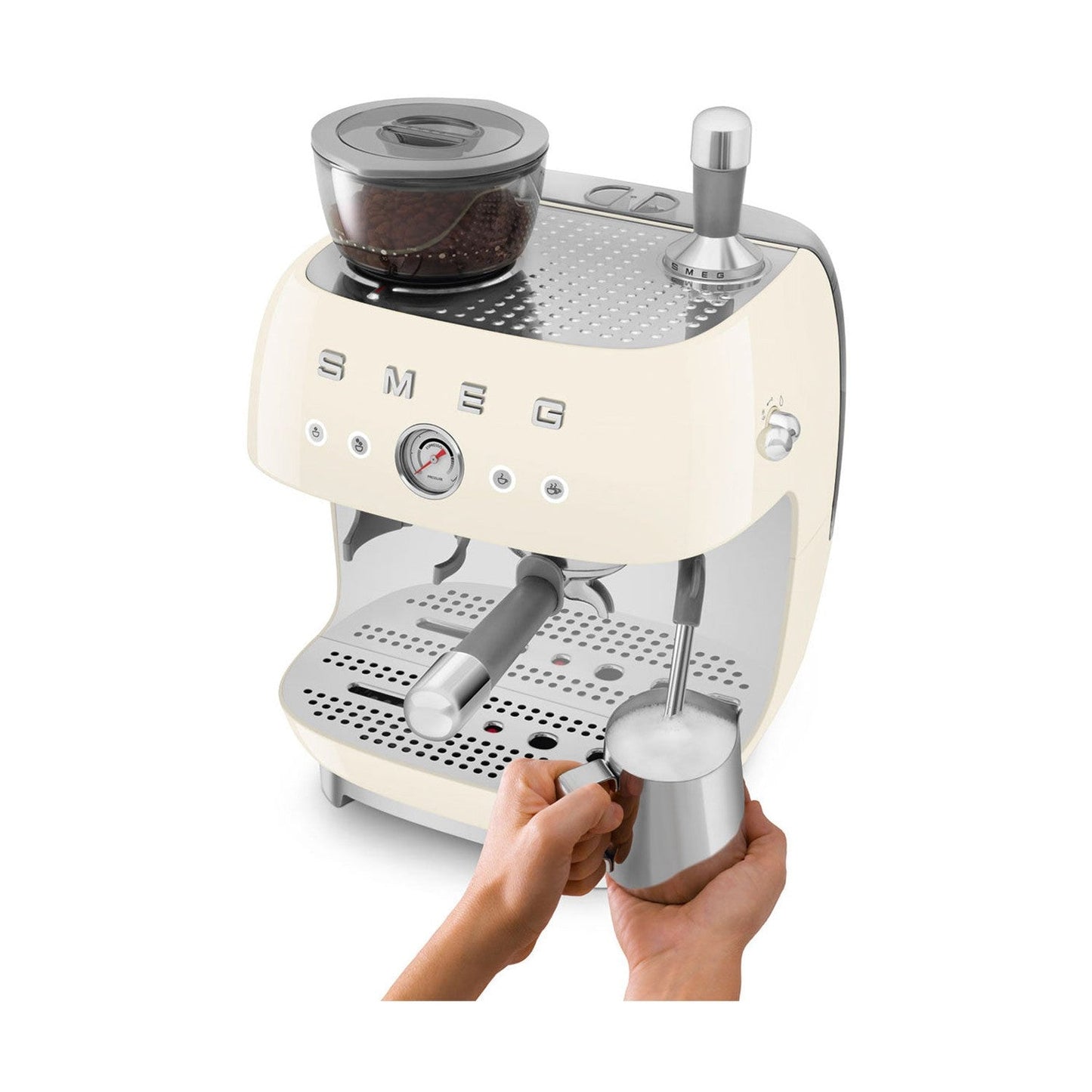 SMEG Manual Espresso Machine, Cream #EGF03CREU