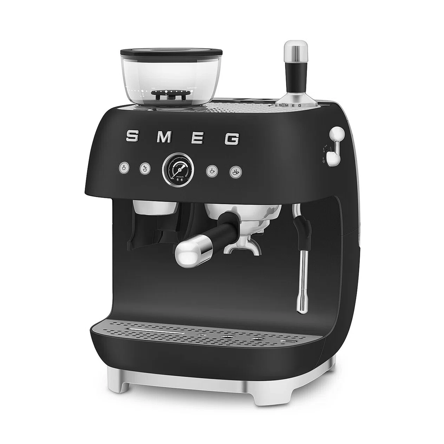 SMEG Manual Espresso Machine, Matte Black #EGF03BLMUS