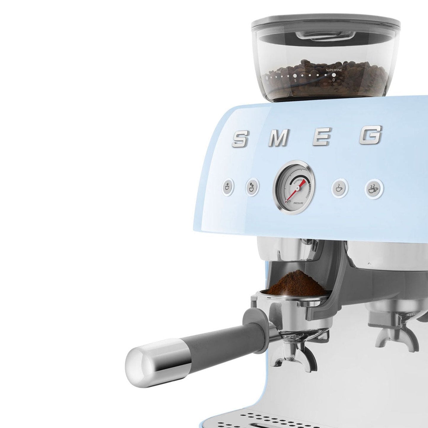 SMEG Manual Espresso Machine, Pastel Blue #EGF03PBEU