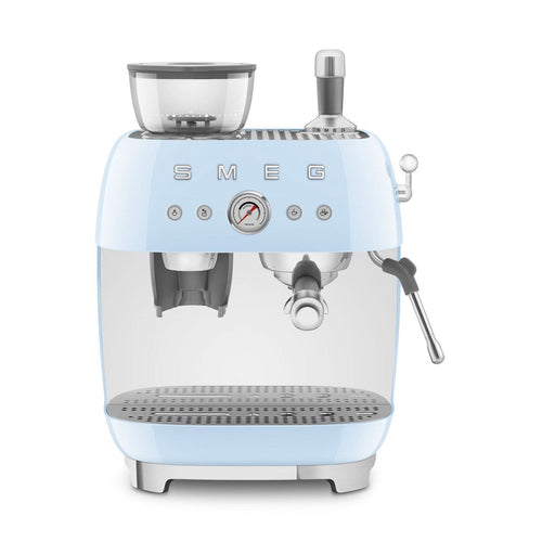 SMEG Manual Espresso Machine, Pastel Blue #EGF03PBEU