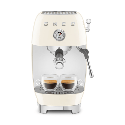 Smeg Manual Espresso Coffee Machine With Cold Brew, Cream #ECF03CRUS