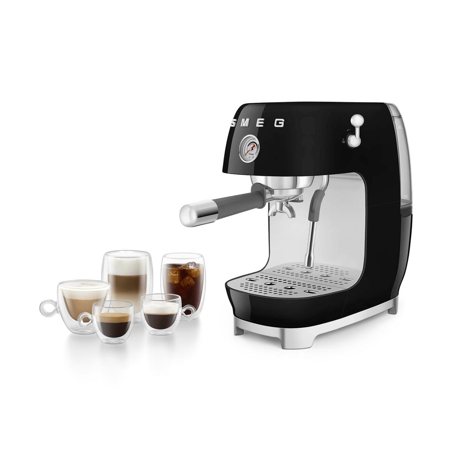 Smeg Manual Espresso Coffee Machine With Cold Brew, Black #ECF03BLUS