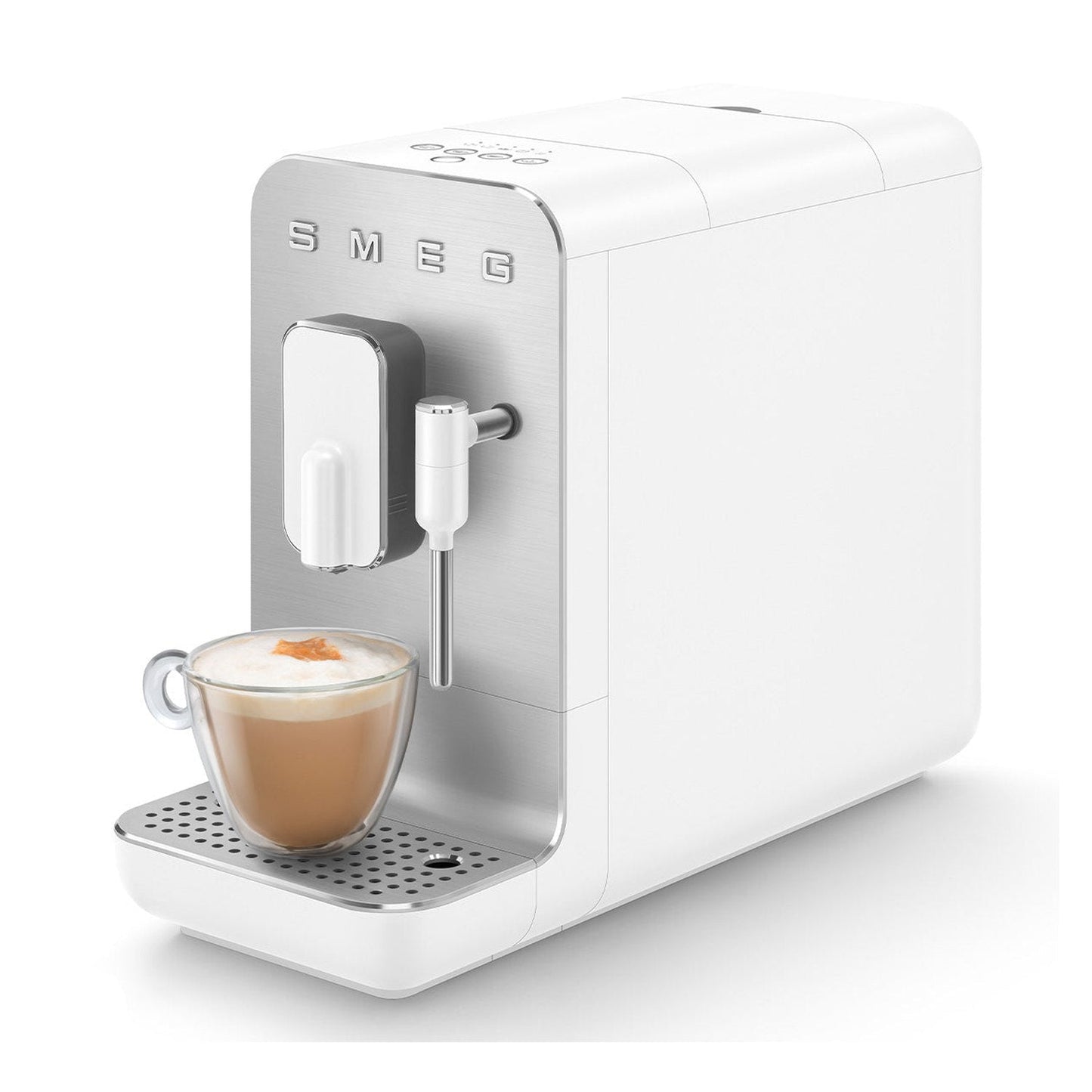 Smeg Super Automatic Espresso Machine with Steam Wand, Matte White #BCC12WHMUS