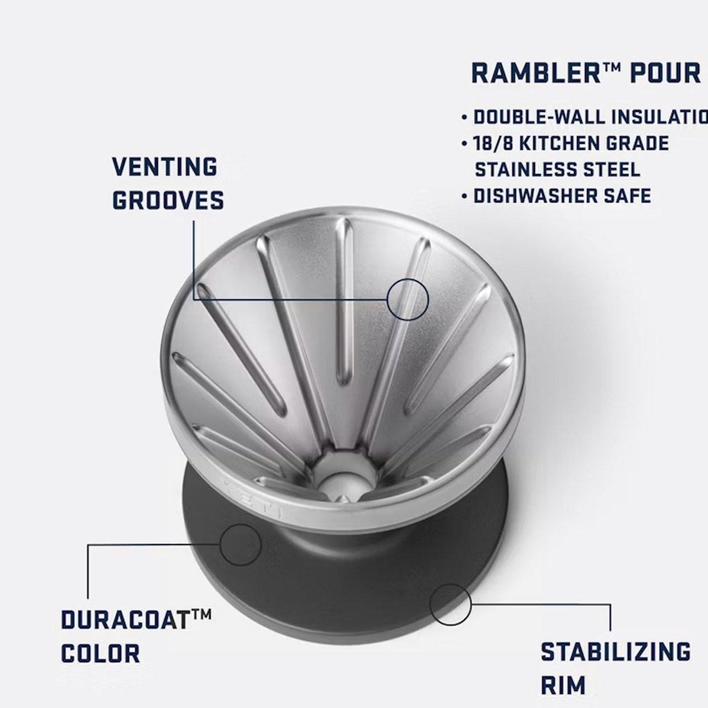 YETI Rambler Pour Over, White
