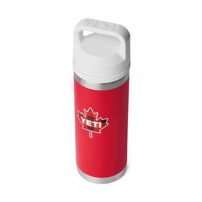 YETI Rambler 18 oz. Bottle with Chug Cap, True North Red & White