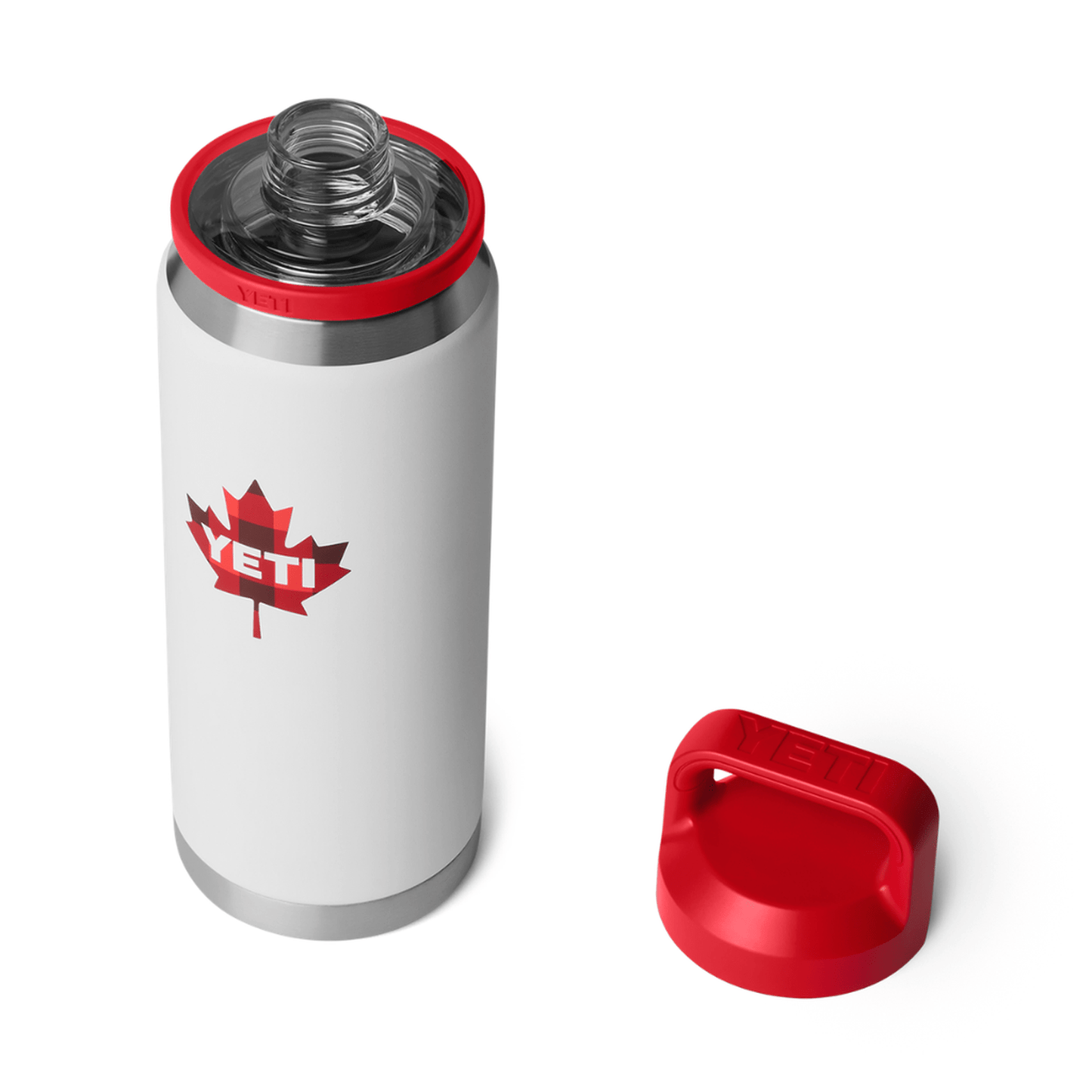 YETI Rambler 26 oz. Bottle with Chug Cap, True North White & Rescue Red