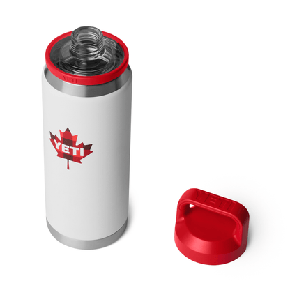 YETI Rambler 26 oz. Bottle with Chug Cap, True North White & Rescue Red